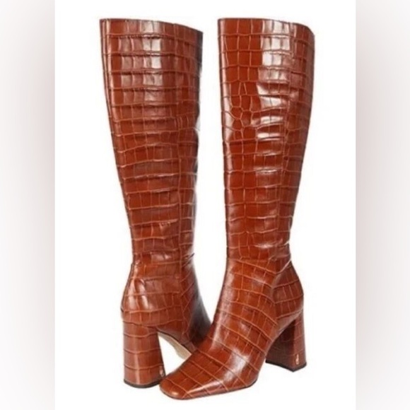 Sam Edelman Knee High Croc Print Boots size 7 - Picture 7 of 7